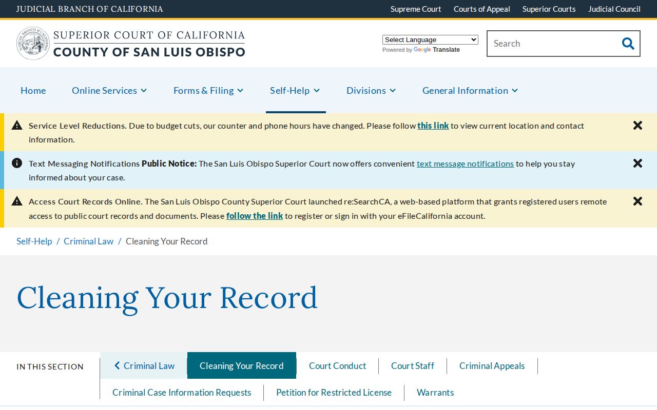 San Luis Obispo County released inmate mugshots record relief court source